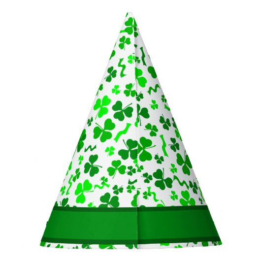 St Patrick's Day Lucky Shamrocks Personalized Feesthoedjes (Achterkant)