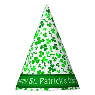 St Patrick's Day Lucky Shamrocks Personalized Feesthoedjes