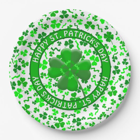 St Patrick's Day Lucky Shamrocks Personalized Papieren Bordje (Voorkant)