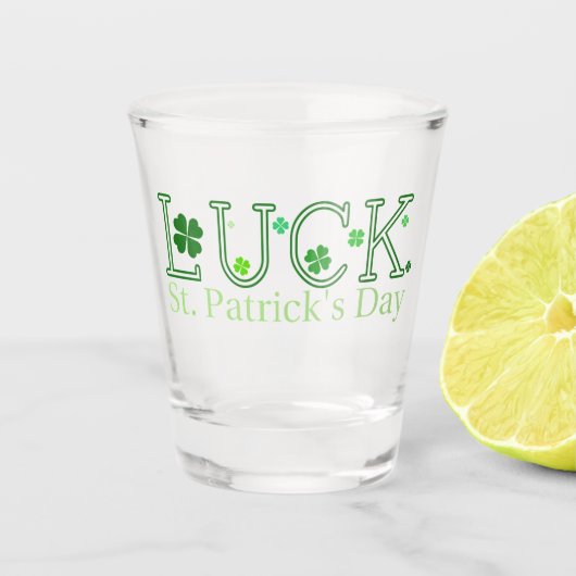 St. Patrick's Day Lucky Shamrocks Shot Glas (Voorkant)