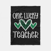 St. Patricks Day Lucky Teacher Leopard Print Hart Fleece Deken (Voorkant)