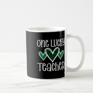 St. Patricks Day Lucky Teacher Leopard Print Hart Koffiemok