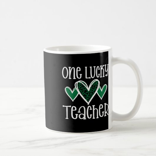 St. Patricks Day Lucky Teacher Leopard Print Hart Koffiemok (Rechts)