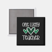 St. Patricks Day Lucky Teacher Leopard Print Hart Magneet (Voorkant / Achterkant)