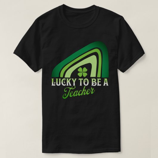 St Patricks Day - Lucky to be a Teacher Rainbow T-shirt (Design voorkant)