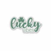 St. Patrick's Day Lucky Vibes en Klaver Sticker (Voorkant)