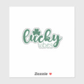 St. Patrick's Day Lucky Vibes en Klaver Sticker (Vel)