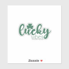St. Patrick's Day Lucky Vibes en Klaver Sticker
