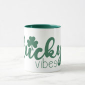 St. Patrick's Day Lucky Vibes met groene klaver Mok (Midden)