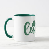 St. Patrick's Day Lucky Vibes met groene klaver Mok (Links)