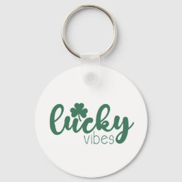 St. Patrick's Day Lucky Vibes met groene klaver Sleutelhanger