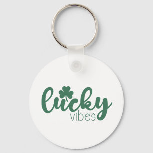 St. Patrick's Day Lucky Vibes met groene klaver Sleutelhanger