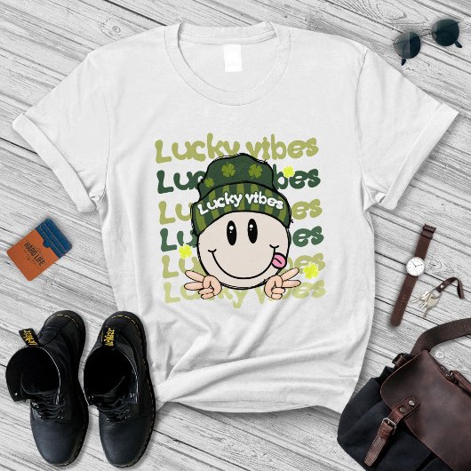 St Patricks Day, Lucky Vibes T-shirt