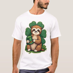 St. Patrick's Day Luiaard Vintage Lucky Clover Kun T-shirt