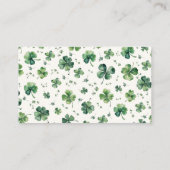 St. Patrick's Day Luier Raffle Baby shower Informatiekaartje (Achterkant)