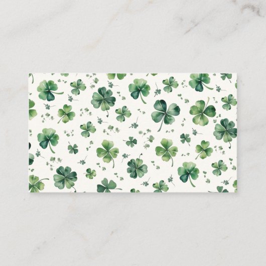 St. Patrick's Day Luier Raffle Baby shower Informatiekaartje (Achterkant)