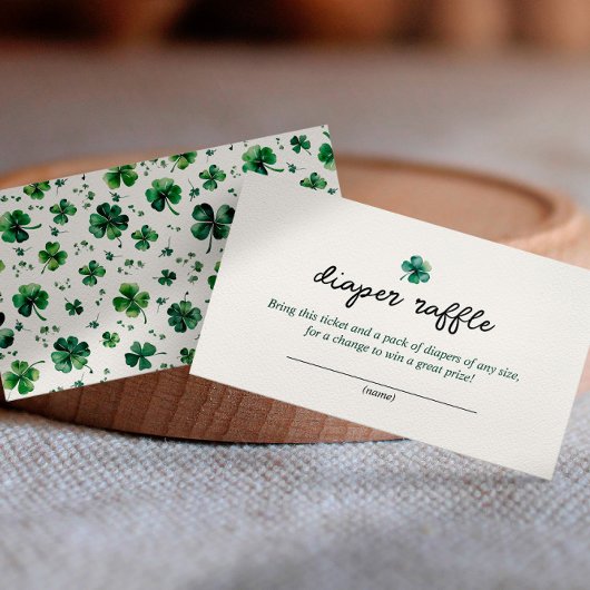 St. Patrick's Day Luier Raffle Baby shower Informatiekaartje