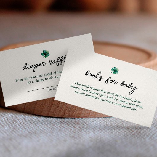 St. Patrick's Day Luier Raffle Baby shower Informatiekaartje
