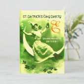 ST.PATRICK'S DAY MAAN DAME MET KLAVERTJES MONOGRAM KAART (Staand voorkant)
