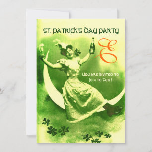 ST.PATRICK'S DAY MAAN DAME MET KLAVERTJES MONOGRAM KAART