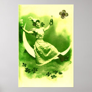 ST. PATRICK'S DAY MAAN VROUW MET KLAVER POSTER