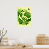 ST. PATRICK'S DAY MAAN VROUW MET KLAVERBLADEN POSTER (Keuken)