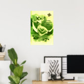 ST. PATRICK'S DAY MAAN VROUW MET KLAVERBLADEN POSTER (Thuiskantoor)