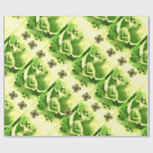 ST PATRICK'S DAY MAAN VROUW MET KLAVERTJE DRIE CADEAUPAPIER (Vlak)