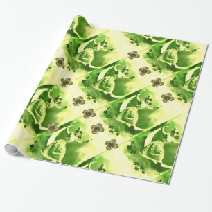 ST PATRICK'S DAY MAAN VROUW MET KLAVERTJE DRIE CADEAUPAPIER