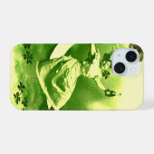 ST. PATRICK'S DAY MAANVROUW MET KLAVER iPhone 15 CASE (Achterkant horizontaal)