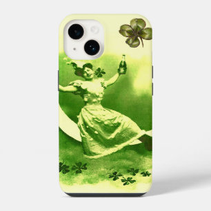 ST. PATRICK'S DAY MAANVROUW MET KLAVER iPhone 14 HOESJE