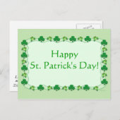 St. Patrick's Day - Magic Shamrocks Briefkaart (Voorkant / Achterkant)