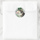 St. Patrick's Day Malemute Ronde Sticker (Tas)