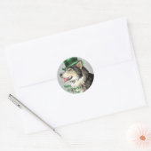 St. Patrick's Day Malemute Ronde Sticker (Envelop)