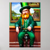 St. Patrick's Day man in groene kleding | AI Art. Poster (Voorkant)