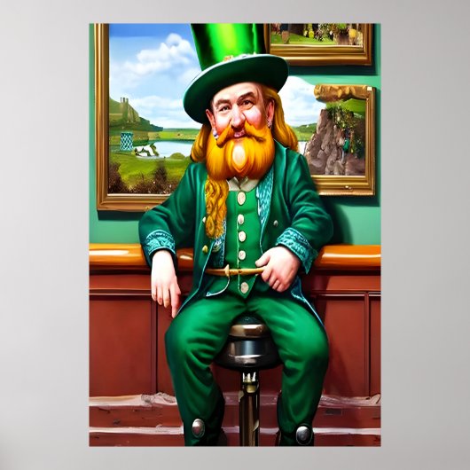 St. Patrick's Day man in groene kleding | AI Art. Poster (Voorkant)