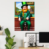 St. Patrick's Day man in groene kleding | AI Art. Poster (Thuiskantoor)