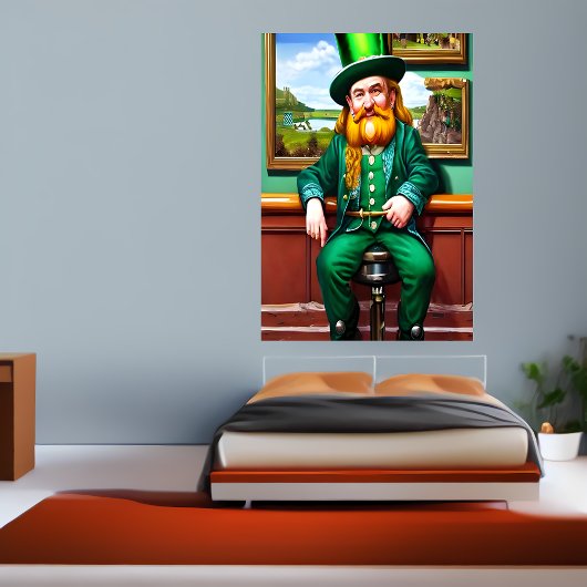 St. Patrick's Day man in groene kleding | AI Art. Poster