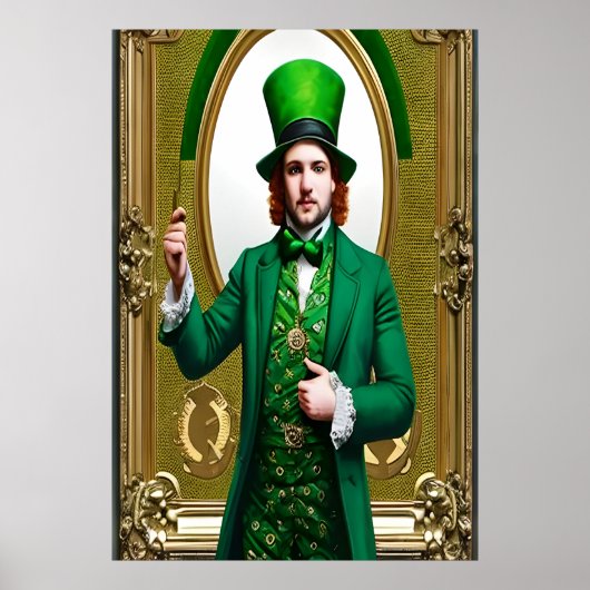 St. Patrick's Day man met groen | AI Art. Poster (Voorkant)