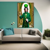 St. Patrick's Day man met groen | AI Art. Poster