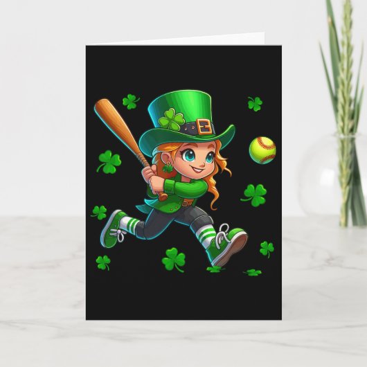 St. Patrick's Day Man Speelt Zachte Shamrocks Pla Kaart (Voorkant)