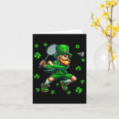 St. Patricks Day Man spelen Badminton Player Team Kaart (Gele Bloem)