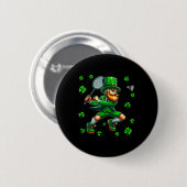 St. Patricks Day Man spelen Badminton Player Team Ronde Button 5,7 Cm (Voorkant /achterkant)
