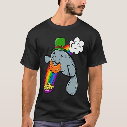 St Patrick's Day Manatee Leprechaun Cute  Boys Gir T-shirt (Voorkant)