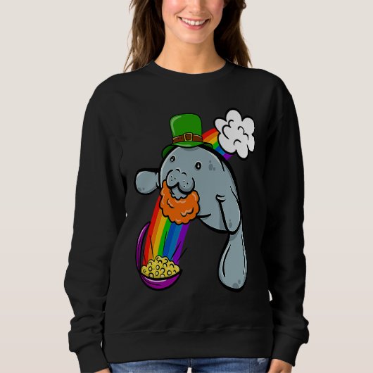 St Patrick's Day Manatee Leprechaun Cute  Boys Gir Trui (Voorkant)