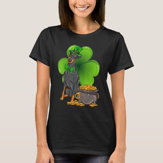 St Patrick's Day Manchester Terrier Shamrock Pet D T-shirt (Voorkant)