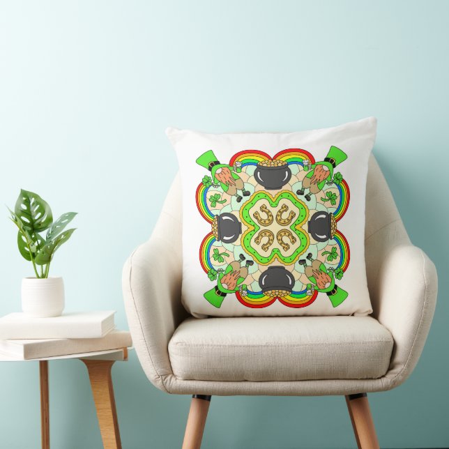 St Patrick's Day Mandala Kussen (Stoel)