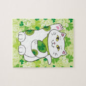 St. Patrick's Day Maneki Neko (Lucky Cat) Legpuzzel (Horizontaal)