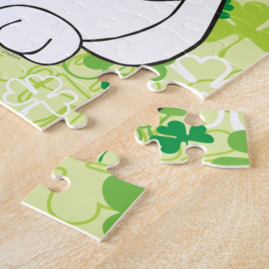 St. Patrick's Day Maneki Neko (Lucky Cat) Legpuzzel (Zijkant)
