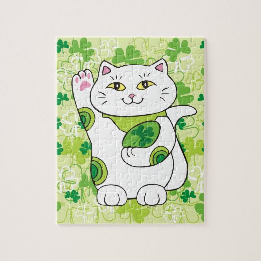 St. Patrick's Day Maneki Neko (Lucky Cat) Legpuzzel (Verticaal)